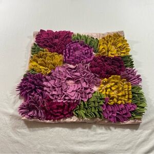 The Land of Nod Blush Pillow Cover floral wool cotton